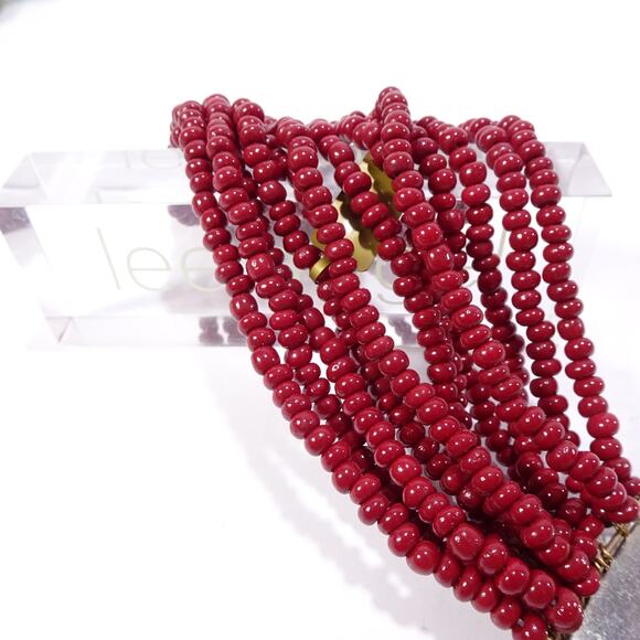 Neiman Marcus Lee Angel Women's Seed Bead Multi Strand Clasp Bracelet NWT 298 - Picture 8 of 10